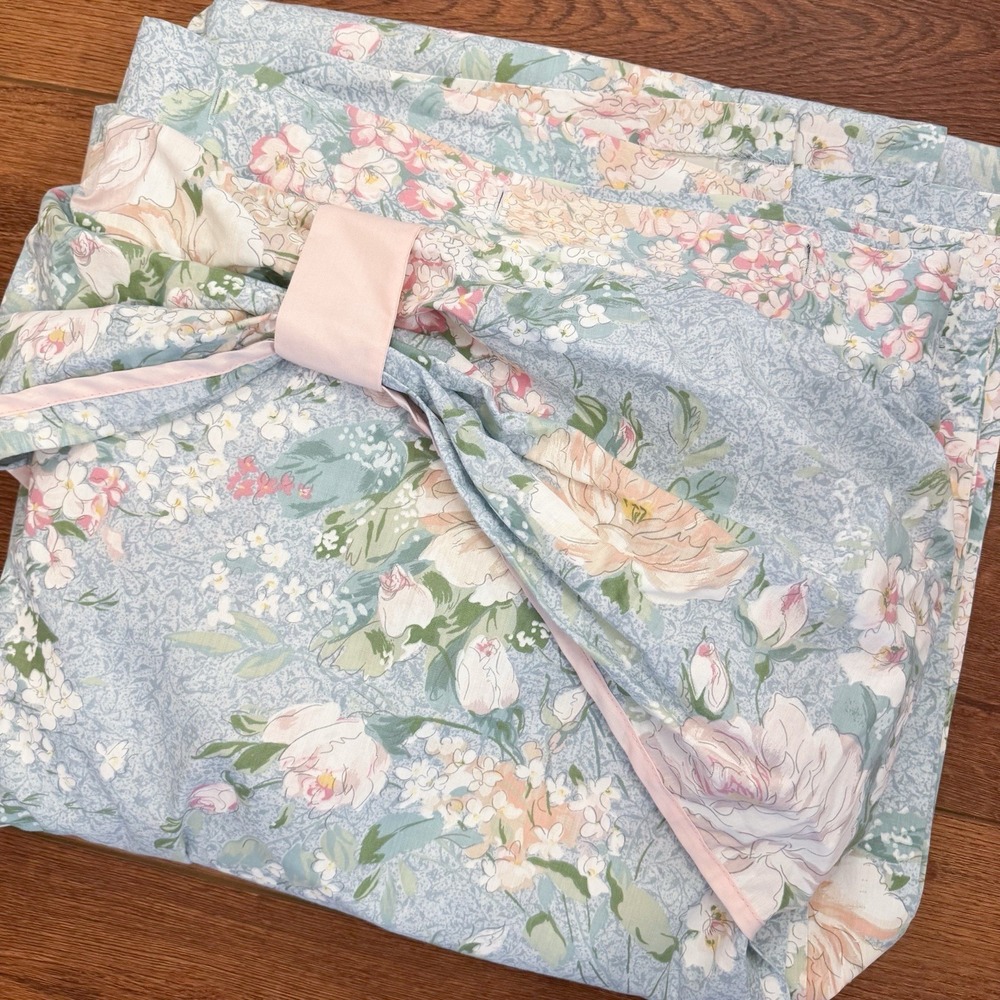 Vintage Croscill Tie Back Drape Curtain 74 X 73 Floral Girly Classic Pink READ